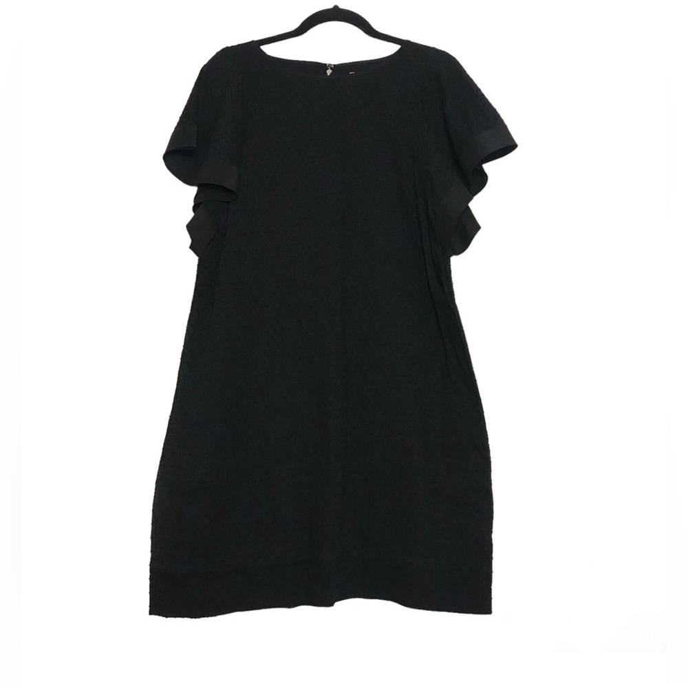 J. Crew Swiss Dot Flutter Sleeve Shift Dress Women Size 12 Boho Coquette Preppy